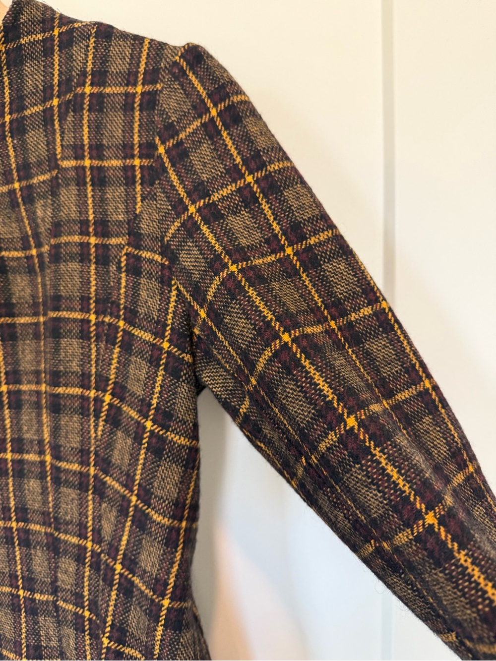 Vintage Tartan Fit and flare Fall Formal Retro 50s Academia Plaid Modest size M - Picture 7 of 15
